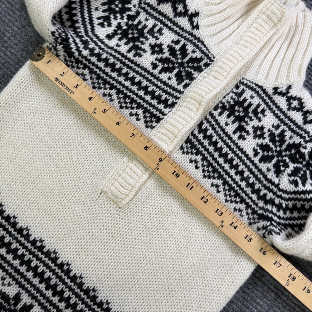 J.Crew Fair Isle Wool Mohair Blend Snap Neck Sweater Cream Black Womens Small - Picture 8 of 11